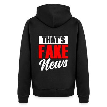 Ce sont de fausses nouvelles Loi sur la presse Liberté de la presse - Veste à capuche bio Premium Unisexe - noir - Dos - Nico (187cm)