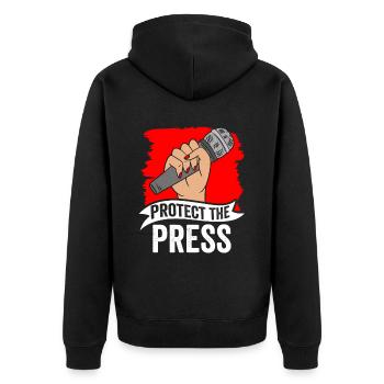 Protège la presse Loi sur la presse Liberté de la presse - Veste à capuche bio Premium Unisexe - noir - Dos - Nico (187cm)