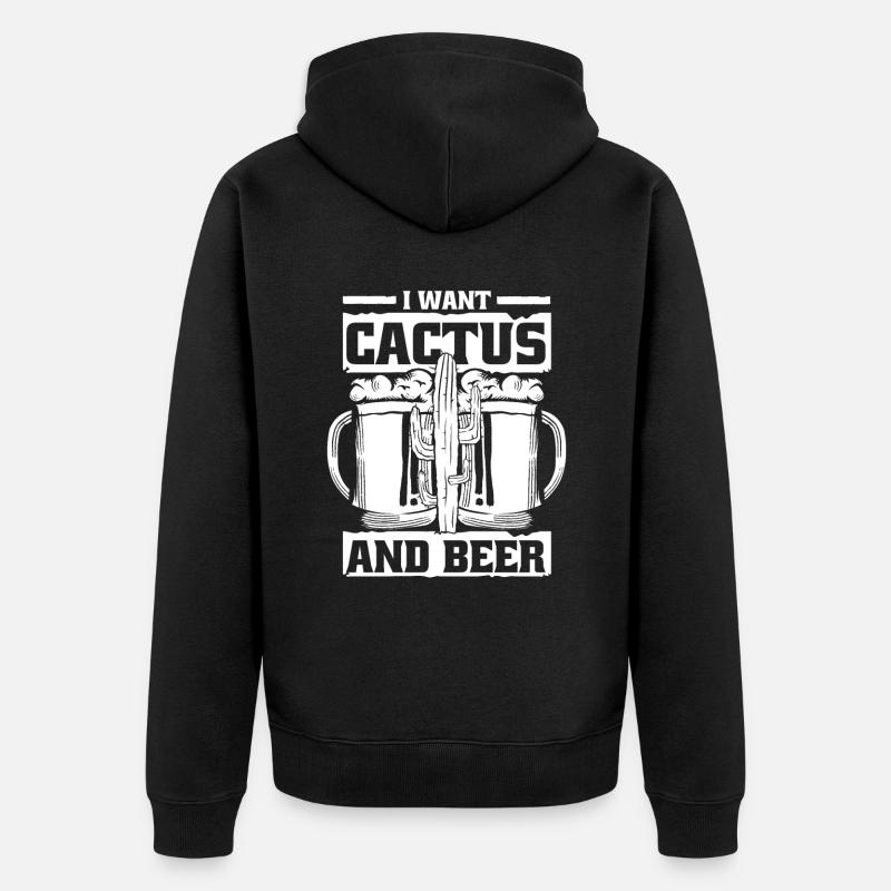 Jardin de cactus - Veste à capuche bio Premium Unisexe - noir