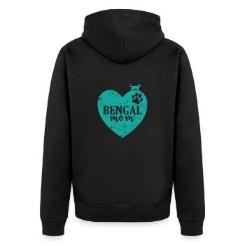 Bengal Mom Hauskatze Rasse Haustier - Unisex Premium Bio Zip Hoodie - Schwarz - Hinten - Nico (187cm)