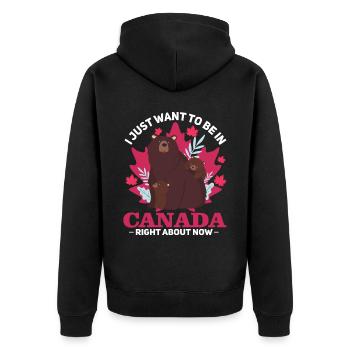 Je veux juste être au Canada en ce moment - Veste à capuche bio Premium Unisexe - noir - Dos - Nico (187cm)