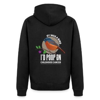 Kinder Krebs Krankheit Statement - Unisex Premium Bio Zip Hoodie - Schwarz - Hinten - Nico (187cm)