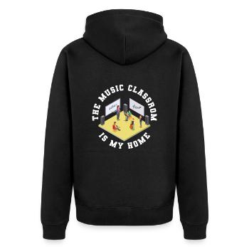 Musiklehrer Musik Lehrer - Unisex Premium Bio Zip Hoodie - Schwarz - Hinten - Nico (187cm)