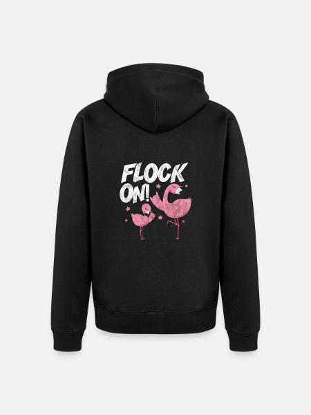 Flamingo - Premium økologisk unisex-hættejakke - sort