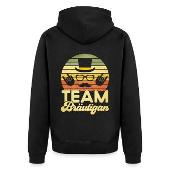 Team Bräutigam - Unisex Premium Bio Zip Hoodie - Schwarz - Hinten - Nico (187cm)