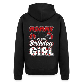 Maman de la fille d’anniversaire - Veste à capuche bio Premium Unisexe - noir - Dos - Nico (187cm)