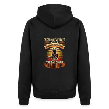 German Shepherd - Unisex Premium Organic Zip Hoodie - black - Back - Nico (187cm)