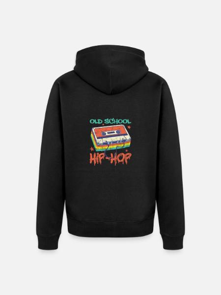 Hip Hop - Unisex Premium Organic Zip Hoodie - black