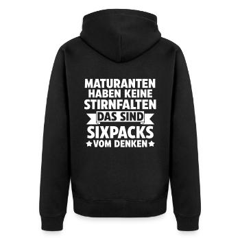 Maturant Schulabschluss Matura - Unisex Premium Bio Zip Hoodie - Schwarz - Hinten - Nico (187cm)