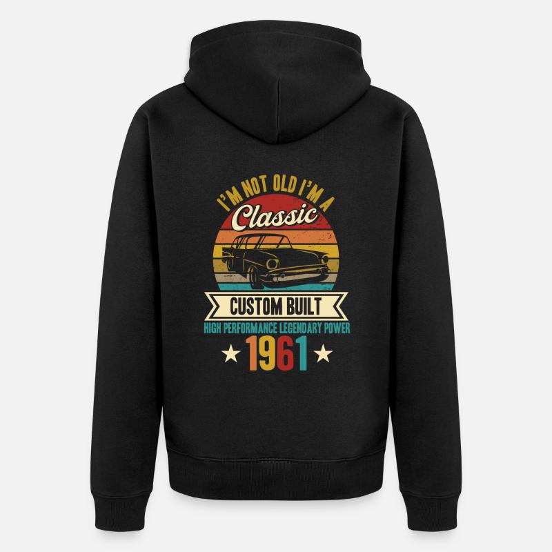 Anniversaire 1961 - Veste à capuche bio Premium Unisexe - noir