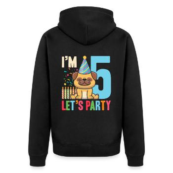 5 Geburtstag Im 5 Lets Party - Unisex Premium Bio Zip Hoodie - Schwarz - Hinten - Nico (187cm)