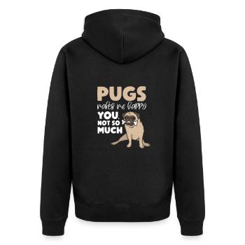 Carlin Chien Chien Ami Pet Pug Pug Pug Cadeau - Veste à capuche bio Premium Unisexe - noir - Dos - Nico (187cm)