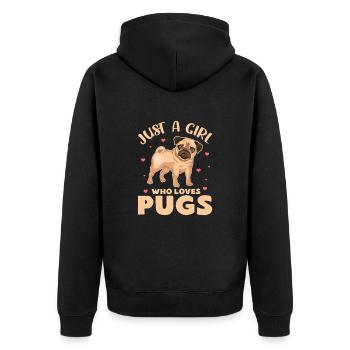 Carlin Chien Chien Ami Pet Pug Pug Pug Cadeau - Veste à capuche bio Premium Unisexe - noir - Dos - Nico (187cm)