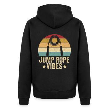 Drôle de corde à sauter corde à sauter corde à sauter sprin - Veste à capuche bio Premium Unisexe - noir - Dos - Nico (187cm)
