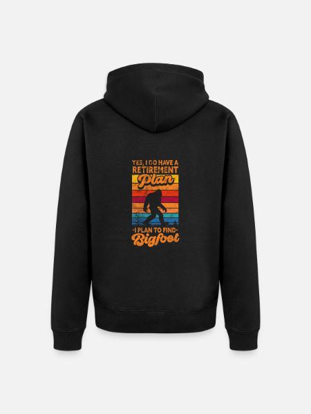 Retirement Bigfoot - Unisex Premium Organic Zip Hoodie - black