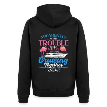 Cruise Ship Shipping - Unisex Premium Organic Zip Hoodie - black - Back - Nico (187cm)