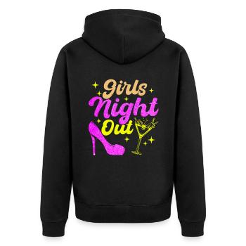 Girls Night Out - Unisex Premium Bio Zip Hoodie - Schwarz - Hinten - Nico (187cm)