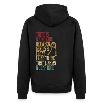 Lustiges Springseil Springseil springen Springseil - Unisex Premium Bio Zip Hoodie - Schwarz - Hinten - Nico (187cm)