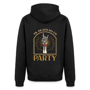 Til Death Do Us Party - Unisex Premium Bio Zip Hoodie - Schwarz - Hinten - Nico (187cm)