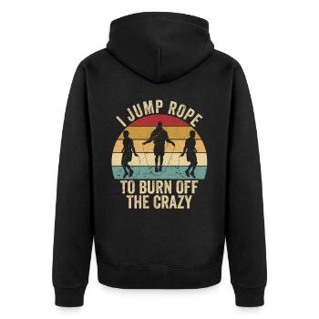 Lustiges Springseil Springseil springen Springseil - Unisex Premium Bio Zip Hoodie - Schwarz - Hinten - Nico (187cm)