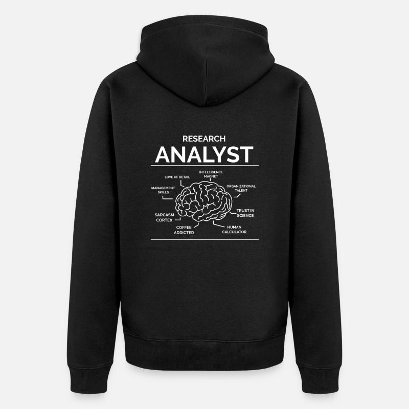 Analyste de recherche - Veste à capuche bio Premium Unisexe - noir