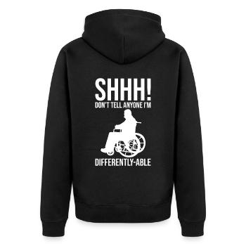 Drôle de lésion de la moelle épinière Coupe transversale du fauteuil roulant - Veste à capuche bio Premium Unisexe - noir - Dos - Nico (187cm)