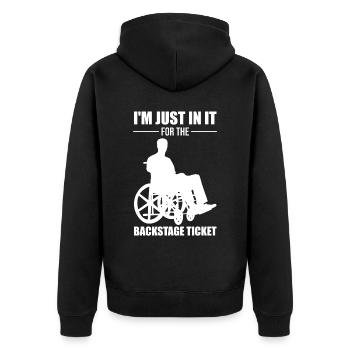 Drôle de lésion de la moelle épinière Coupe transversale du fauteuil roulant - Veste à capuche bio Premium Unisexe - noir - Dos - Nico (187cm)