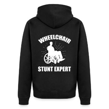Funny Spinal Cord Injury Wheelchair Cross-Section - Unisex Premium Organic Zip Hoodie - black - Back - Nico (187cm)