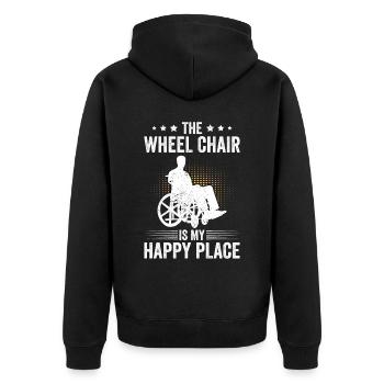 Funny Spinal Cord Injury Wheelchair Cross-Section - Unisex Premium Organic Zip Hoodie - black - Back - Nico (187cm)