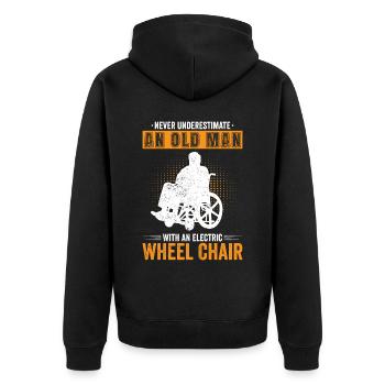 Drôle de lésion de la moelle épinière Coupe transversale du fauteuil roulant - Veste à capuche bio Premium Unisexe - noir - Dos - Nico (187cm)