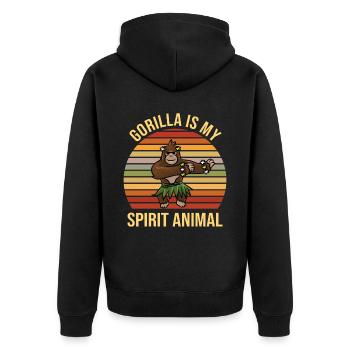 Spirit Animal Gorilla Dance Music - Veste à capuche bio Premium Unisexe - noir - Dos - Nico (187cm)