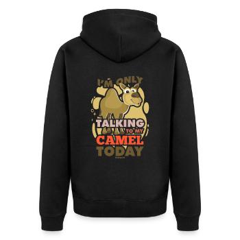 Je ne parle qu’à mon chameau aujourd’hui - Veste à capuche bio Premium Unisexe - noir - Dos - Nico (187cm)