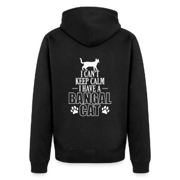 I can ́t Keep Calm I have a Bangal Cat - Unisex Premium Organic Zip Hoodie - black - Back - Nico (187cm)