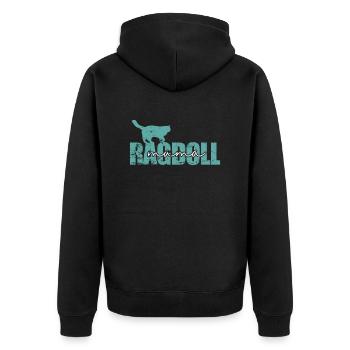 Ragdoll Cat Race de chat domestique - Veste à capuche bio Premium Unisexe - noir - Dos - Nico (187cm)