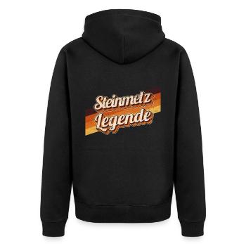 Steinbildhauer Geburtstag als Legende geboren - Unisex Premium Bio Zip Hoodie - Schwarz - Hinten - Nico (187cm)
