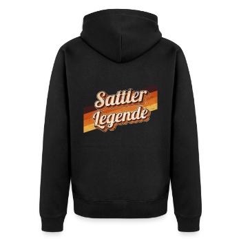 Polsterer Geburtstag als Legende geboren Sattler - Unisex Premium Bio Zip Hoodie - Schwarz - Hinten - Nico (187cm)