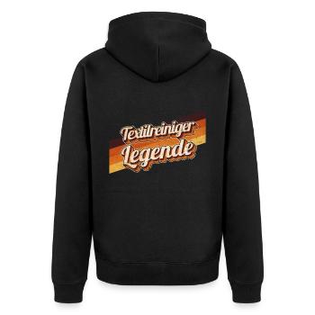 Wäscherei Geburtstag als Legende geboren - Unisex Premium Bio Zip Hoodie - Schwarz - Hinten - Nico (187cm)