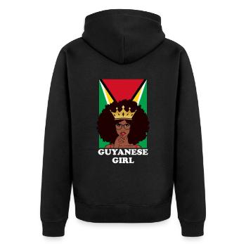 guyanese girl, guyana - Unisex Premium Bio Zip Hoodie - Schwarz - Hinten - Nico (187cm)
