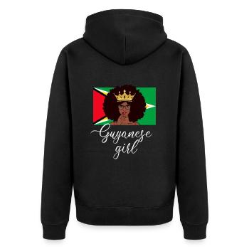 guyanese girl, guyana - Unisex Premium Bio Zip Hoodie - Schwarz - Hinten - Nico (187cm)