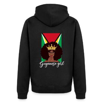 guyanese girl, guyana - Unisex Premium Bio Zip Hoodie - Schwarz - Hinten - Nico (187cm)