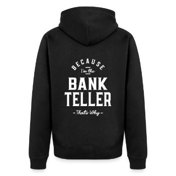 Caissier de banque Profession Travailleur d’anniversaire - Veste à capuche bio Premium Unisexe - noir - Dos - Nico (187cm)