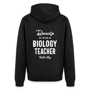 Professeur de biologie Profession Travailleur d’anniversaire - Veste à capuche bio Premium Unisexe - noir - Dos - Nico (187cm)