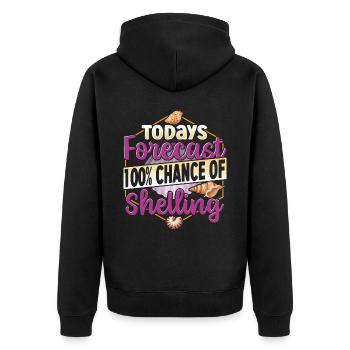 Seashell Collecting Design for an Shell Hunter - Unisex Premium Organic Zip Hoodie - black - Back - Nico (187cm)