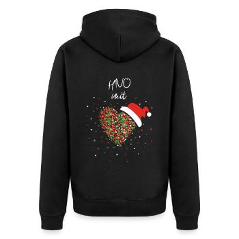 ENT with heart Christmas motif Santa hat Xmas - Unisex Premium Organic Zip Hoodie - black - Back - Nico (187cm)