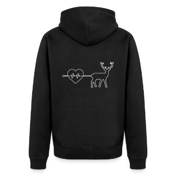 Battement de cœur de cerf - Veste à capuche bio Premium Unisexe - noir - Dos - Nico (187cm)