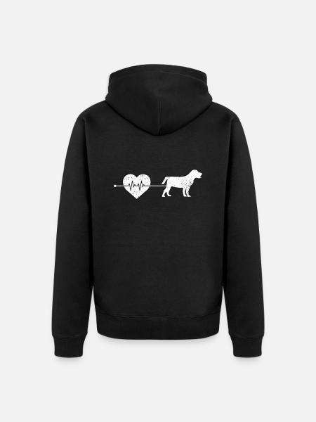 Hund Herzschlag - Unisex Premium Bio Zip Hoodie - Schwarz