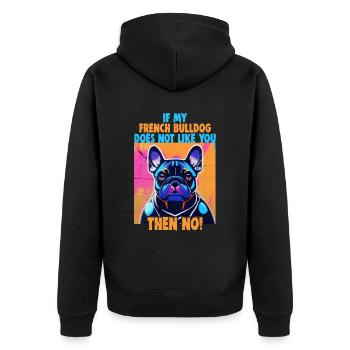 Chiens Français Bulldog Amateurs de chiens - Veste à capuche bio Premium Unisexe - noir - Dos - Nico (187cm)