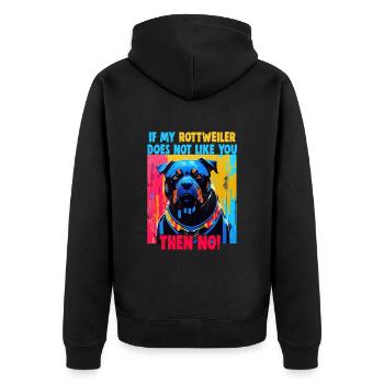 Hunde Rottweiler Hundeliebhaber - Unisex Premium Bio Zip Hoodie - Schwarz - Hinten - Nico (187cm)