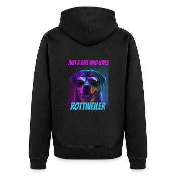 Hunde Rottweiler Hundeliebhaber - Unisex Premium Bio Zip Hoodie - Schwarz - Hinten - Nico (187cm)