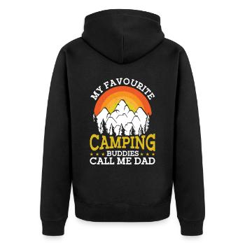 Camping Gift Funny saying for campers - Unisex Premium Organic Zip Hoodie - black - Back - Nico (187cm)
